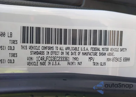 2014 Jeep Grand Cherokee Overland из США, поврежденный, VIN 1C4RJFCG3EC233361